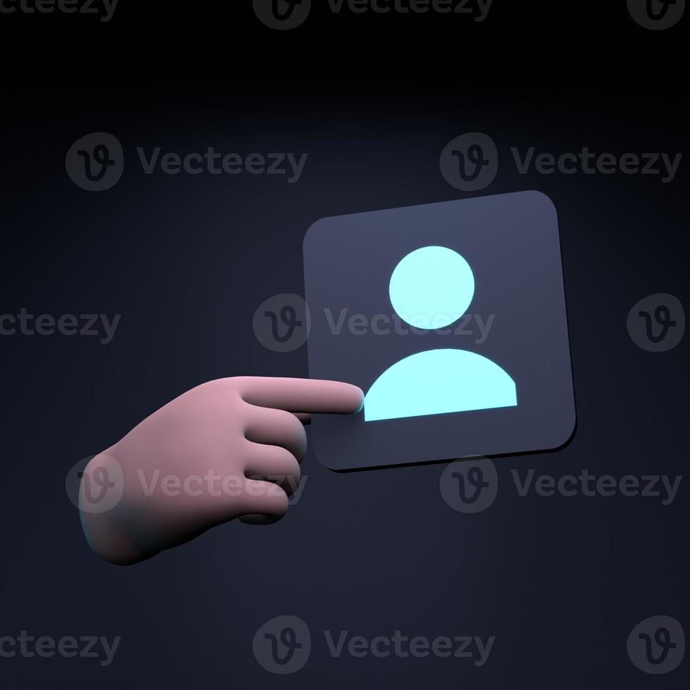 Contact icon. 3d render illustration. photo