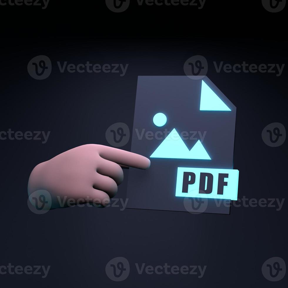 PDF file icon. 3d render illustration. photo