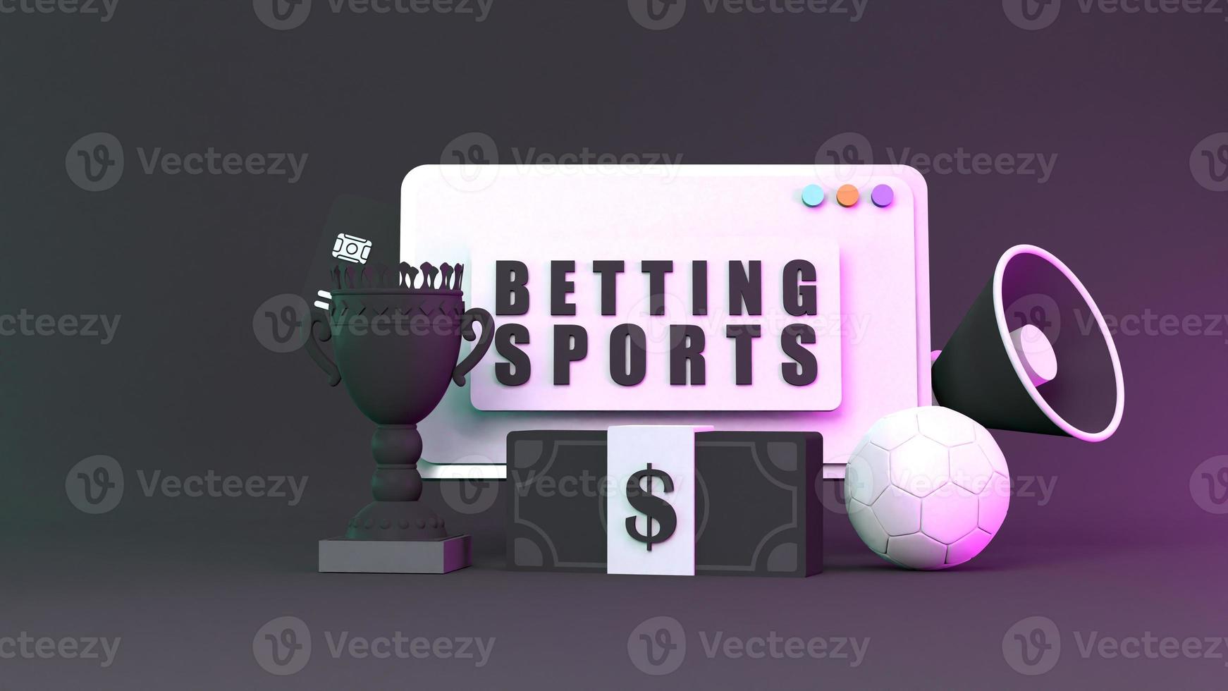 Betting banner. Sports betting. 3d render illustration. photo