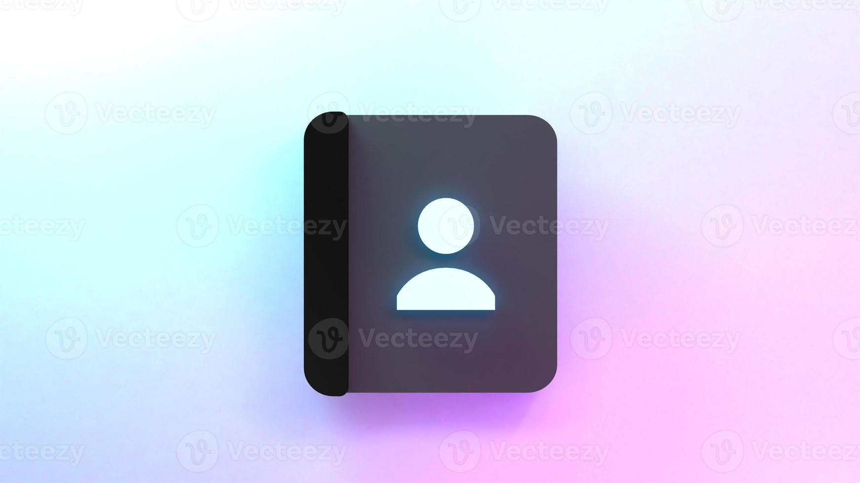 Contact icon. 3d render illustration. photo