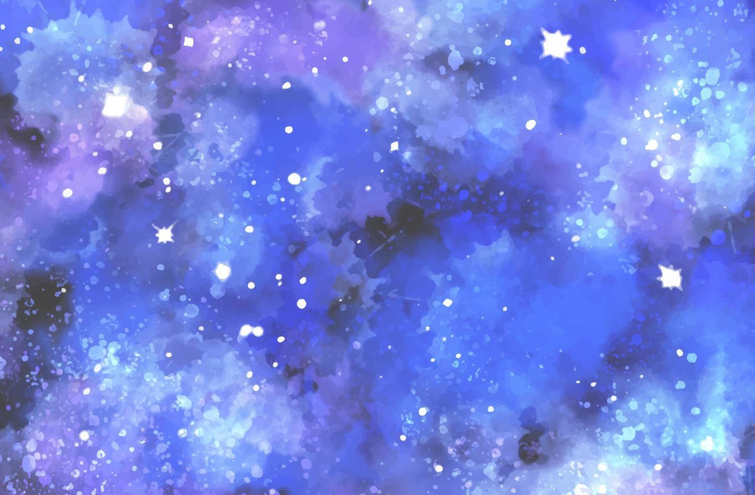 Hand painted watercolor cosmic texture with stars. Space, starry night sky, galaxy vector illustration.