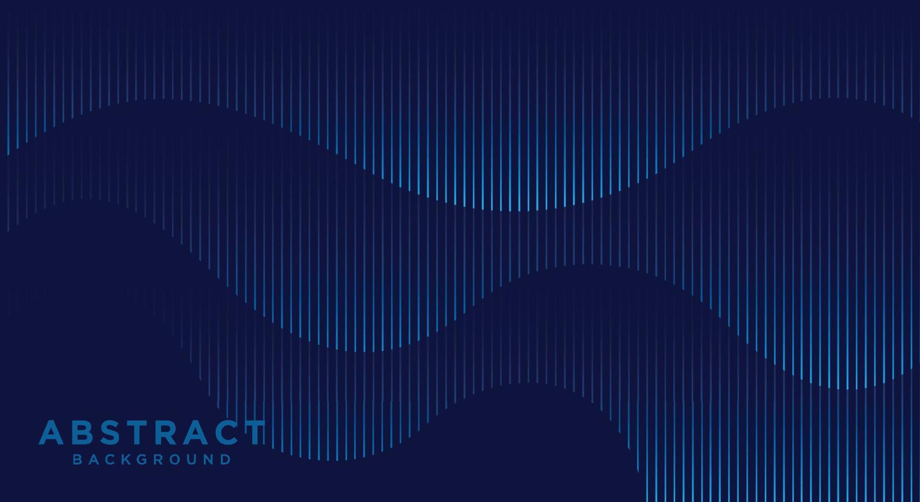 Abstract dark blue banner template. Vector minimal wavy line background.