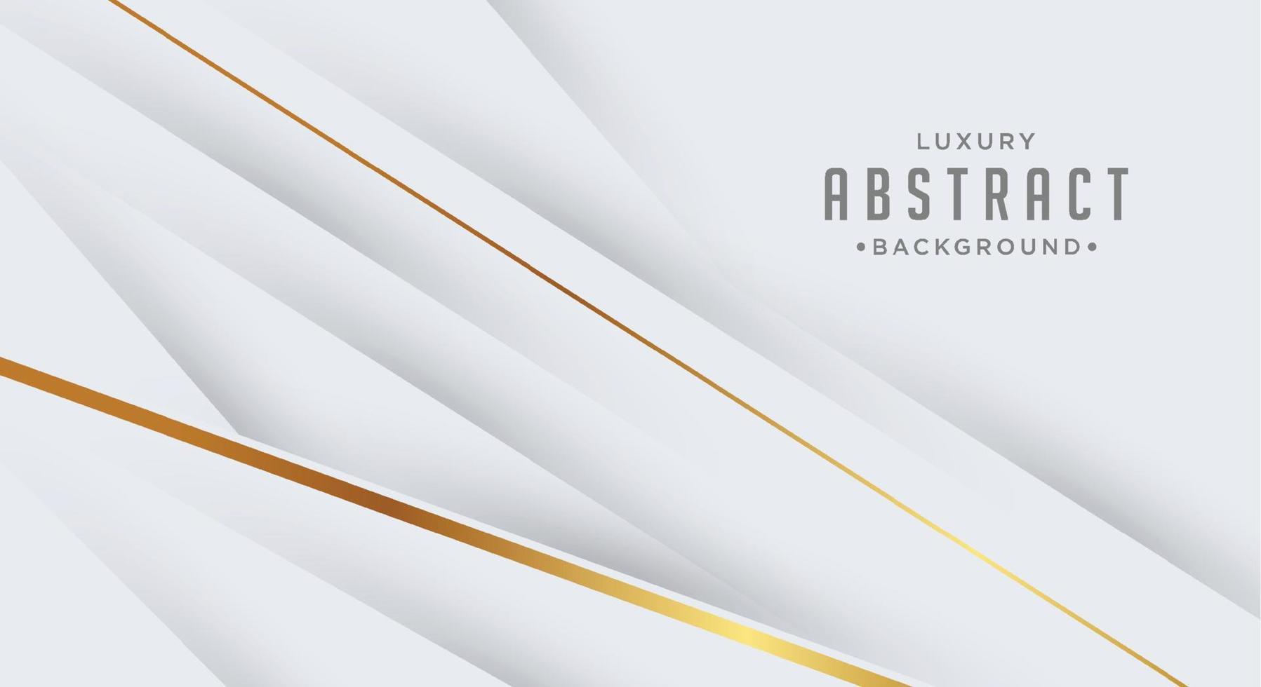 Luxury 3d realistic concept. White background with golden lines. vector