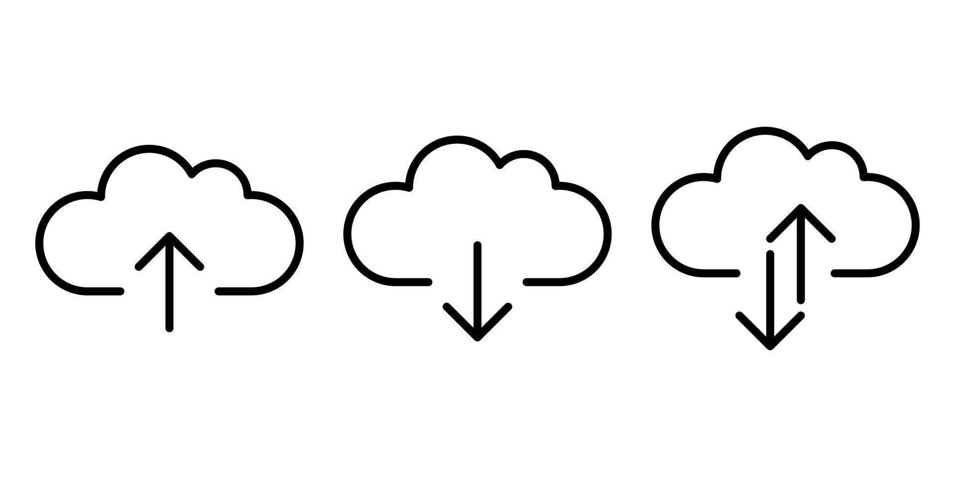 Cloud with arrow icon vector