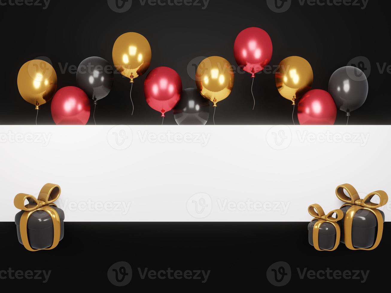 3D Rendering of Black Friday and Cyber Monday template background card for commercial. 3d render cartoon style. photo