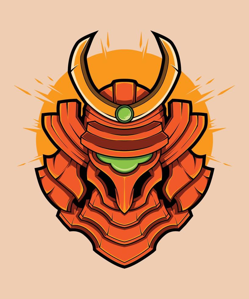 Samurai Robot Vector Illustration