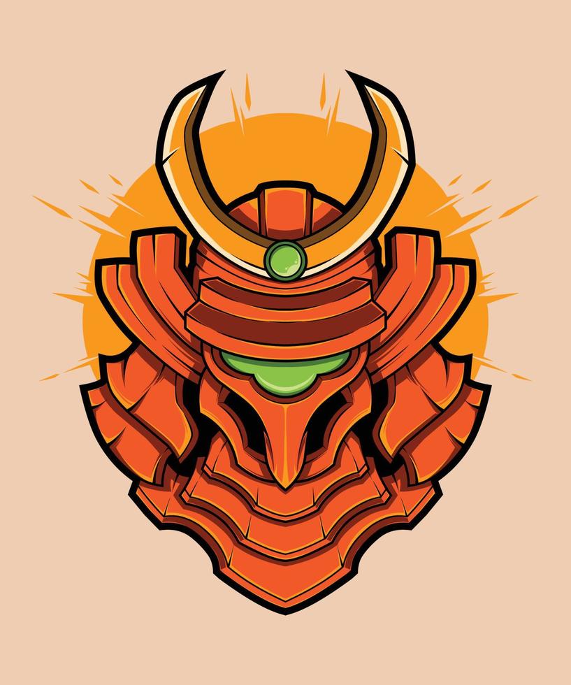 Samurai Robot Vector Illustration