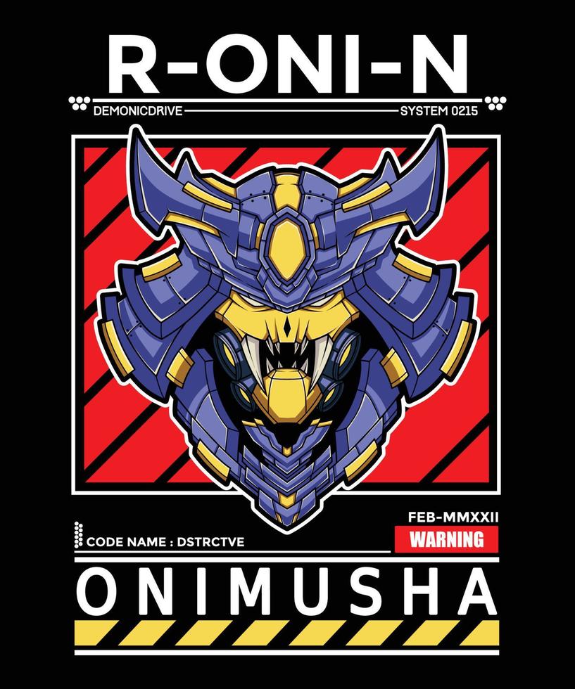 onimusha ronin robot samurái vector