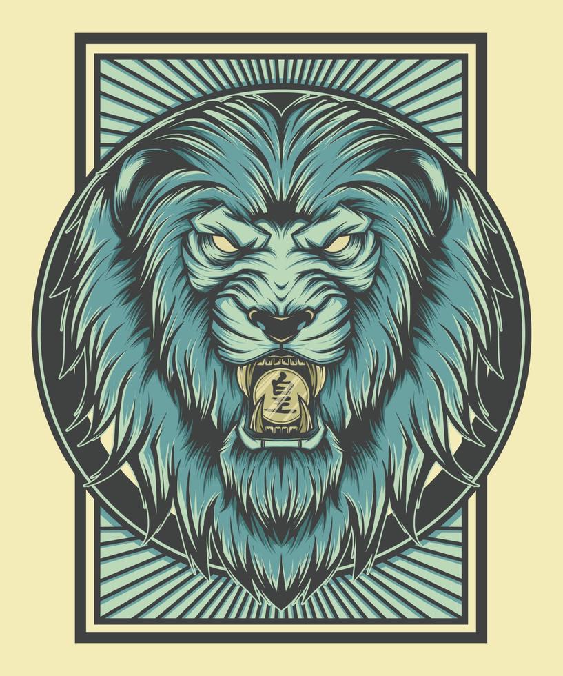 Lion Head Mascot Illustration vector