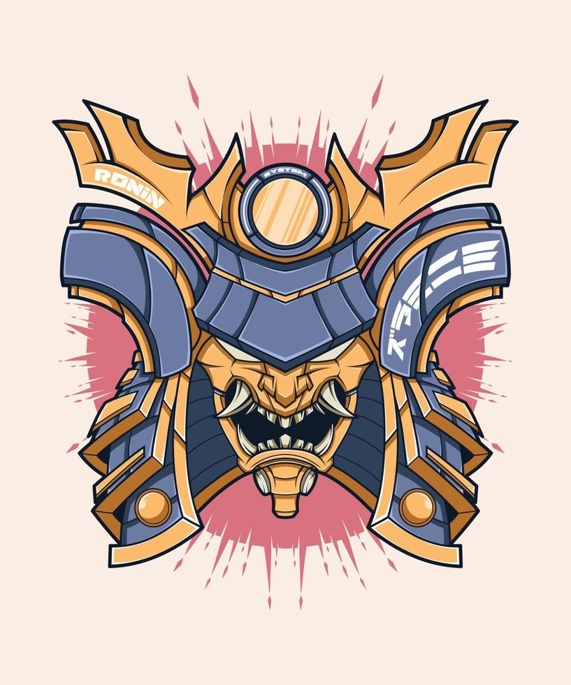 Ronin Samurai Head Illustration vector