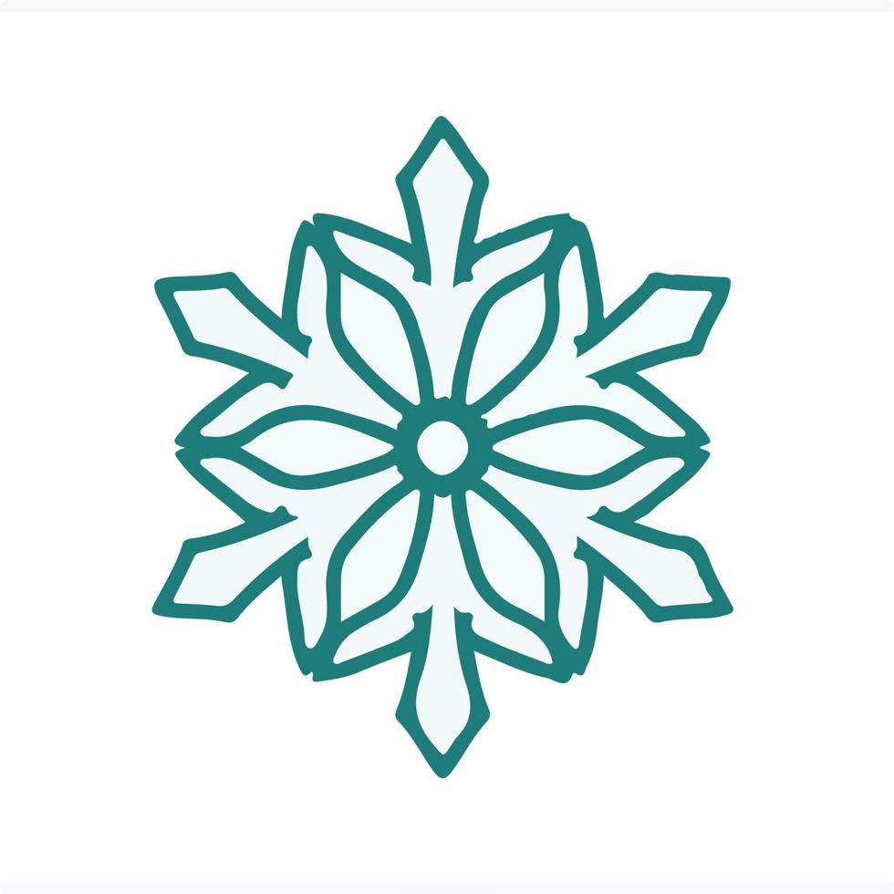 Christmas snowflake made with some blue pattern color . The design is made on a white background vector