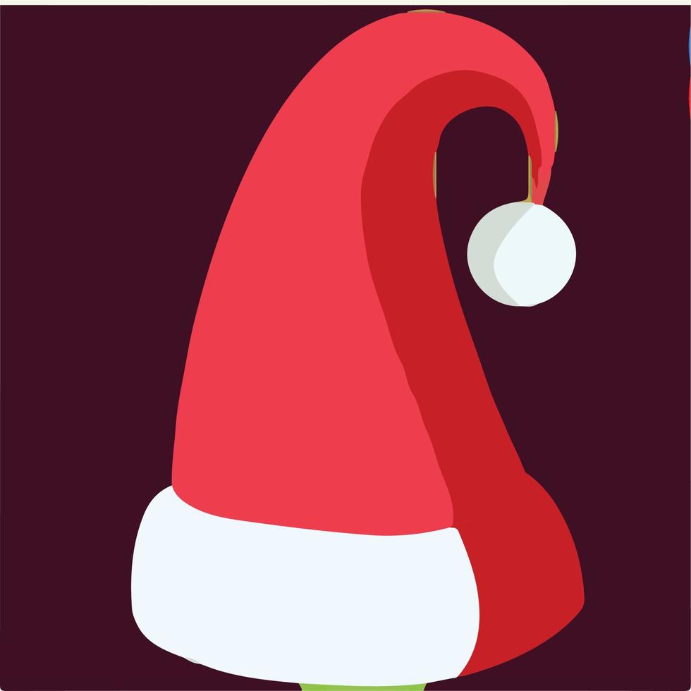 sombrero de navidad que tiene colores rojo y blanco. este diseño está hecho sobre un fondo morado vector