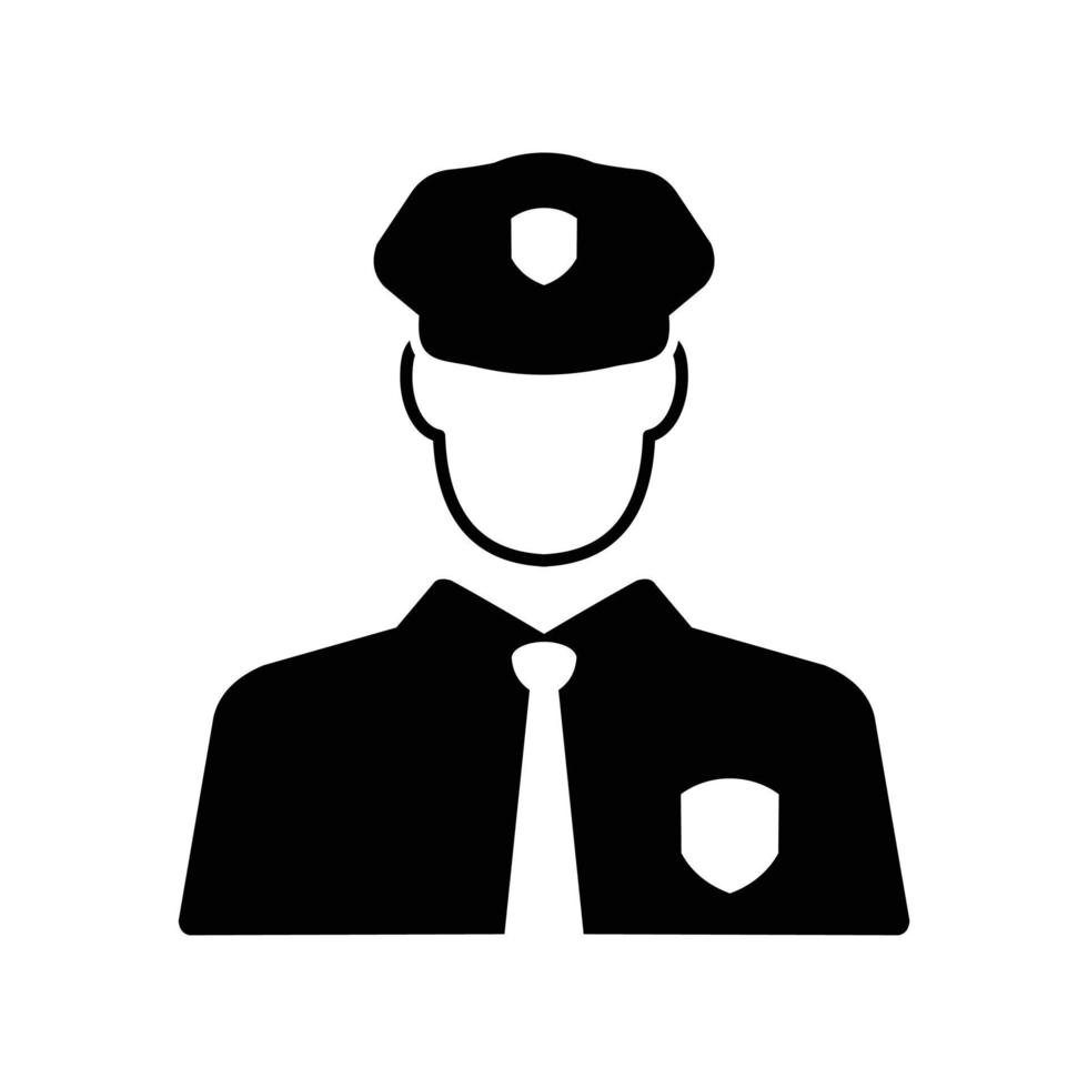 icono plano de policía vector