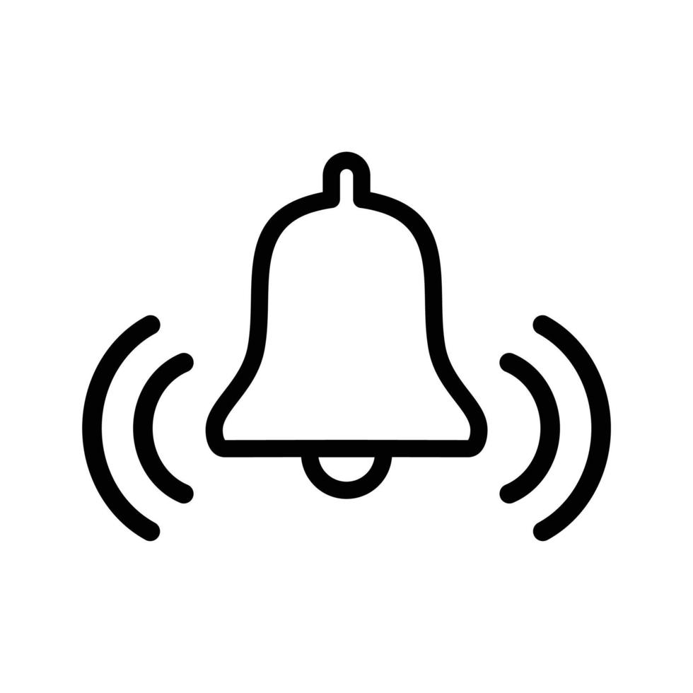 icono de contorno de alarma de campana vector