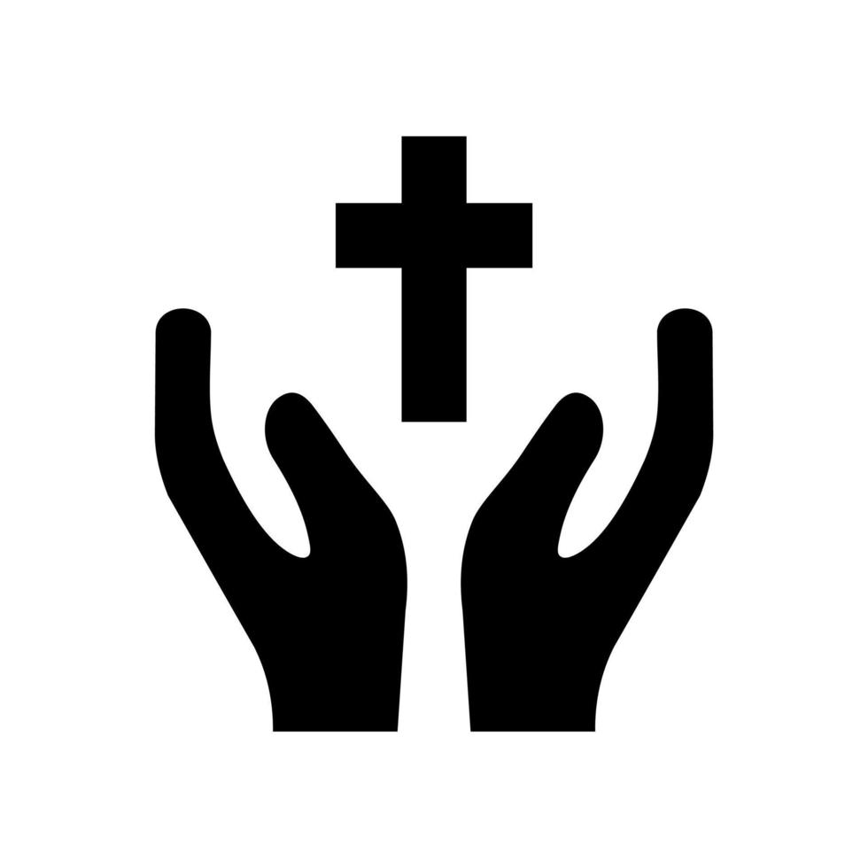 Hands with Cross vector icon