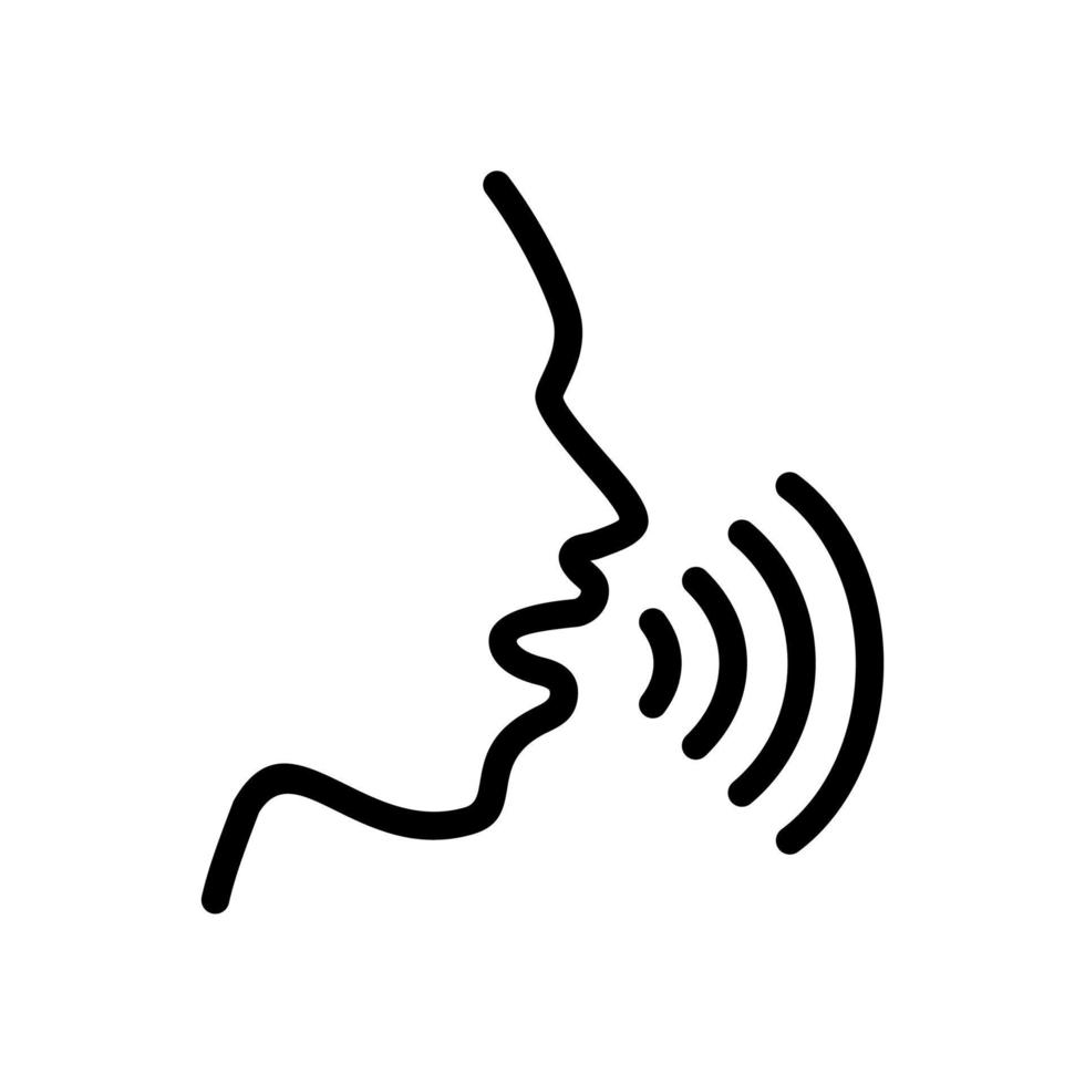 Voice recognition outline icon vector