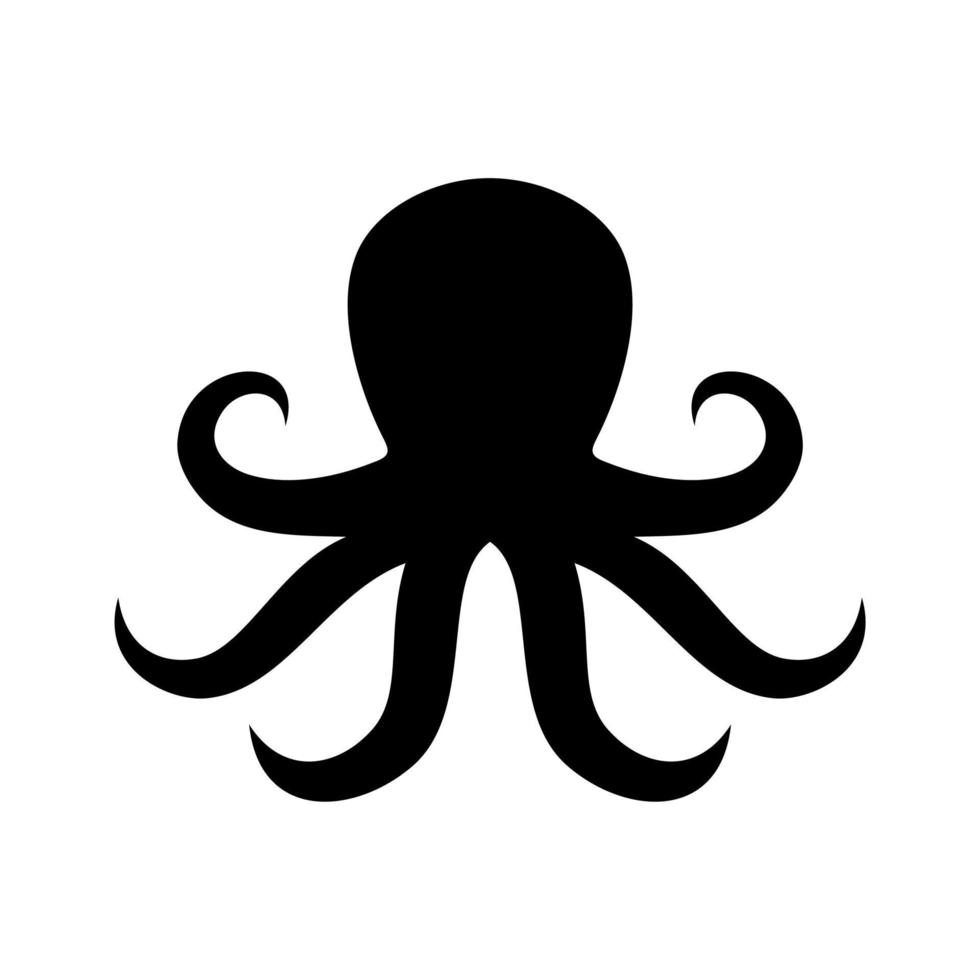 icono de estilo plano de pulpo vector