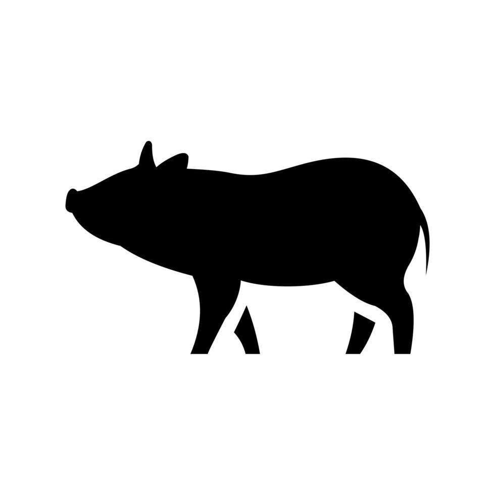icono plano de cerdo vector