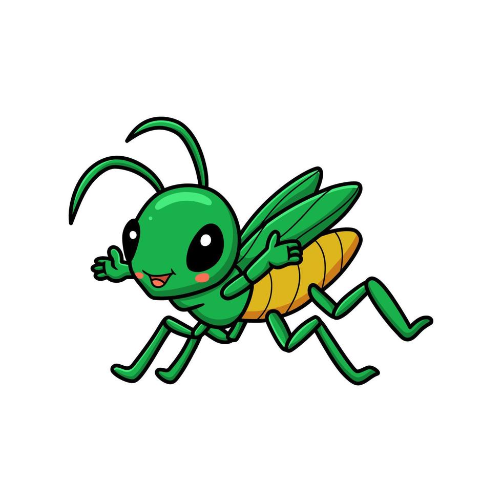 Cute little mantis cartoon character vector