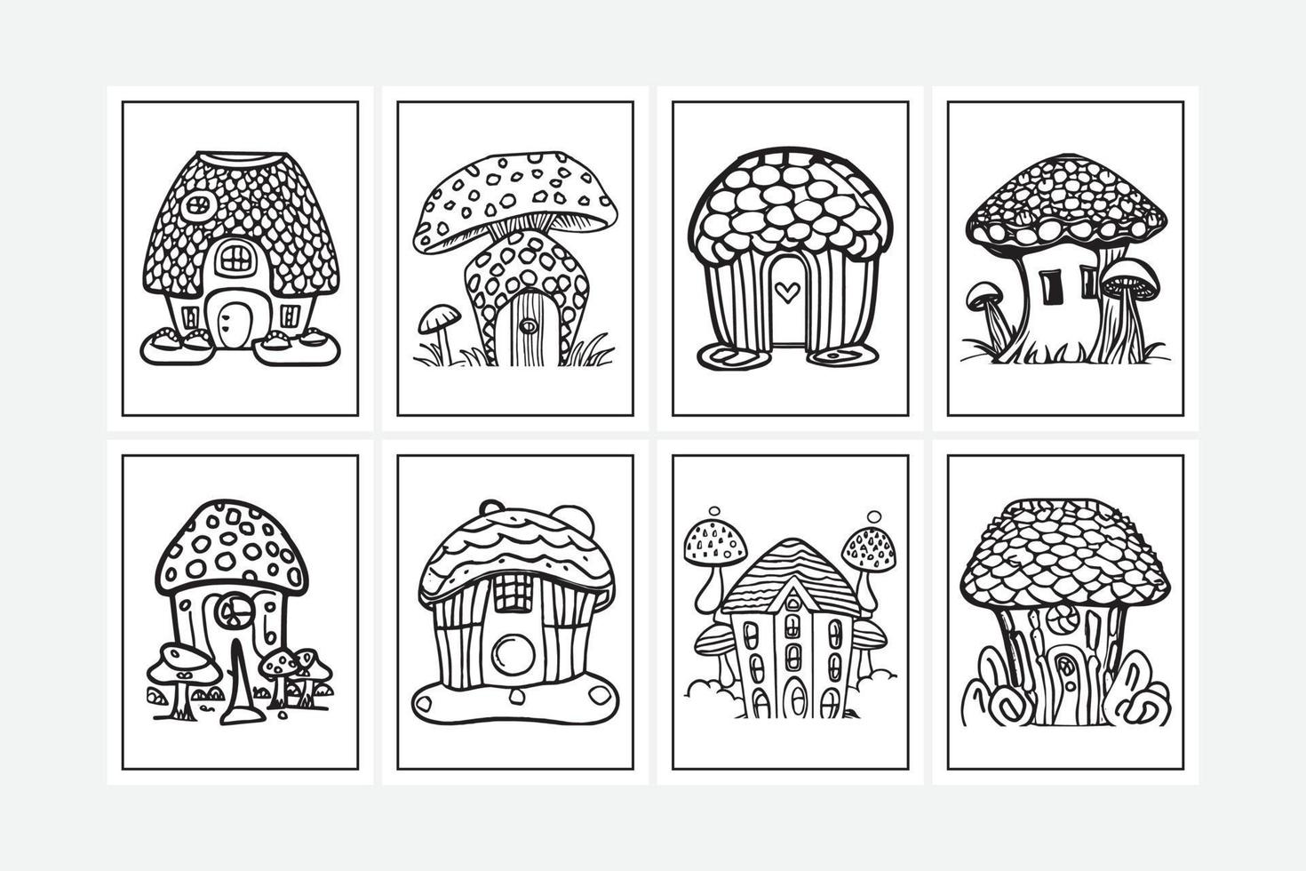 Mushroom  coloring pages design vector