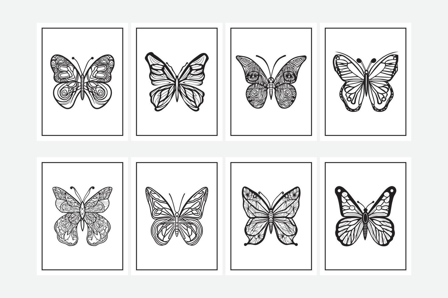 butterfly coloring pages easy vector