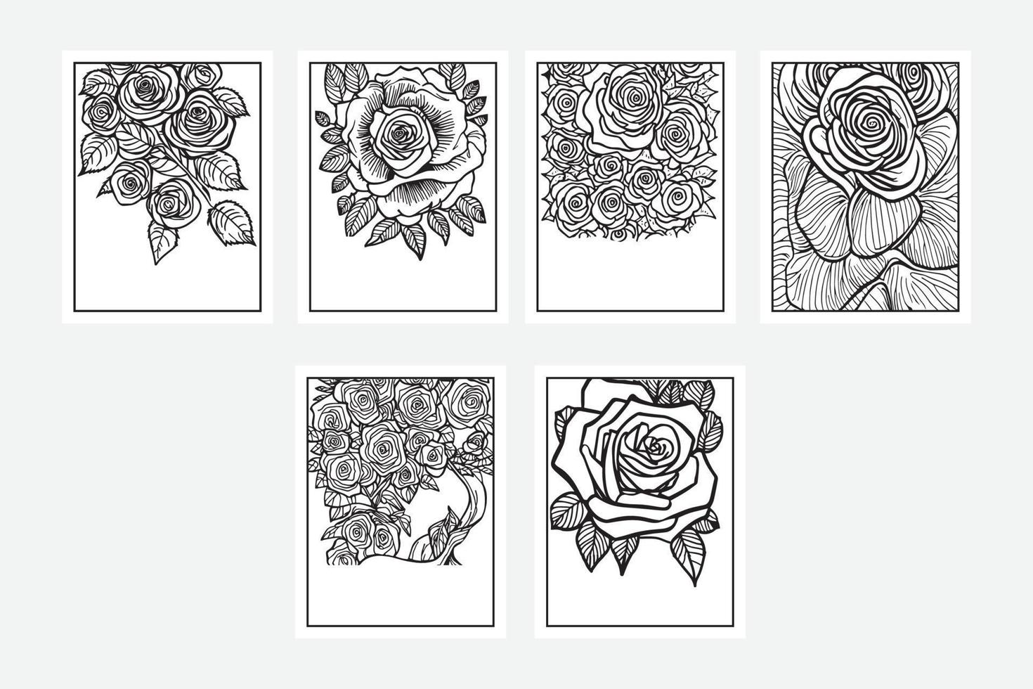 rose coloring pages vector design