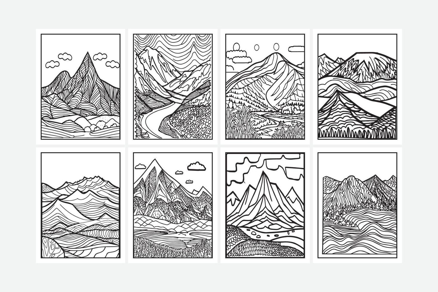 mountain coloring pages for preschoolers design vector