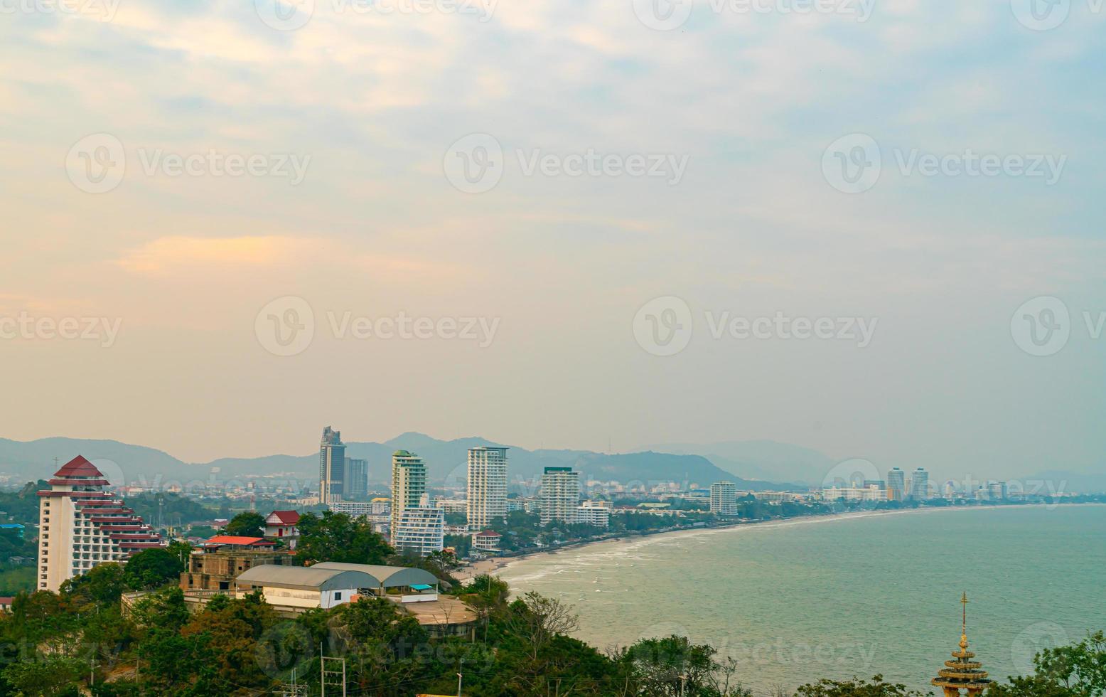 Hua Hin city scape skyline in Thailand photo