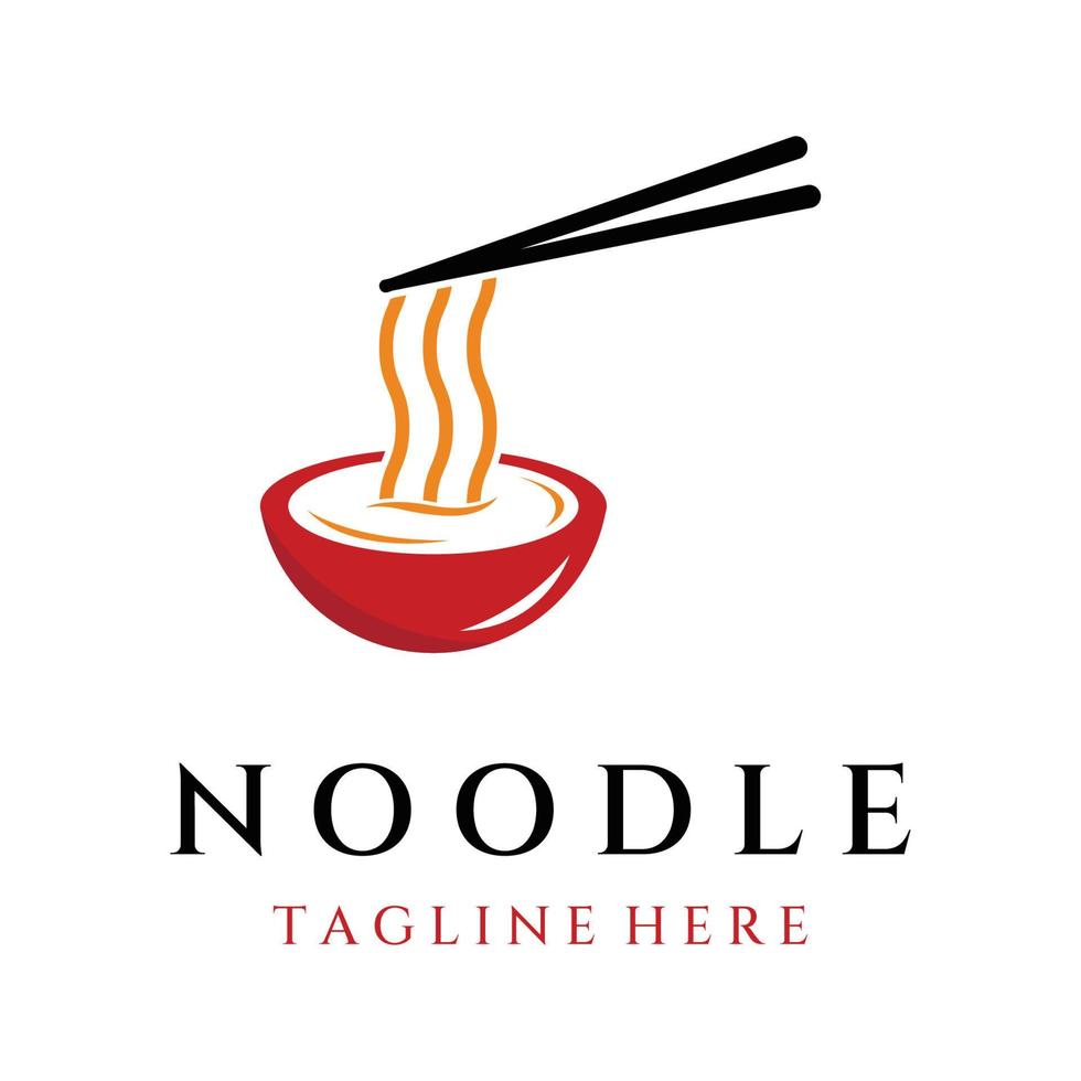 plantilla de diseño de logotipo para deliciosa sopa de fideos chinos y japoneses y platos de ramen tipos asiáticos de comida. logotipos para empresas, restaurantes, cafés y tiendas. vector