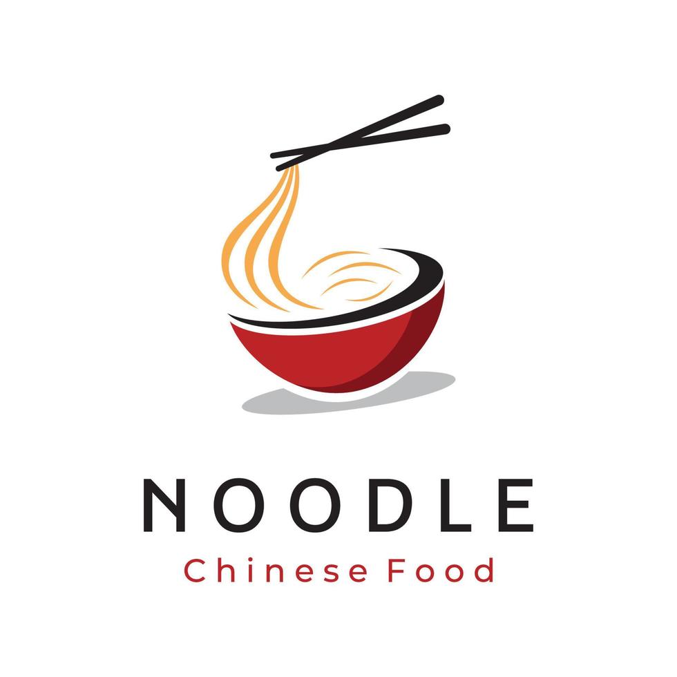 plantilla de diseño de logotipo para deliciosa sopa de fideos chinos y japoneses y platos de ramen tipos asiáticos de comida. logotipos para empresas, restaurantes, cafés y tiendas. vector