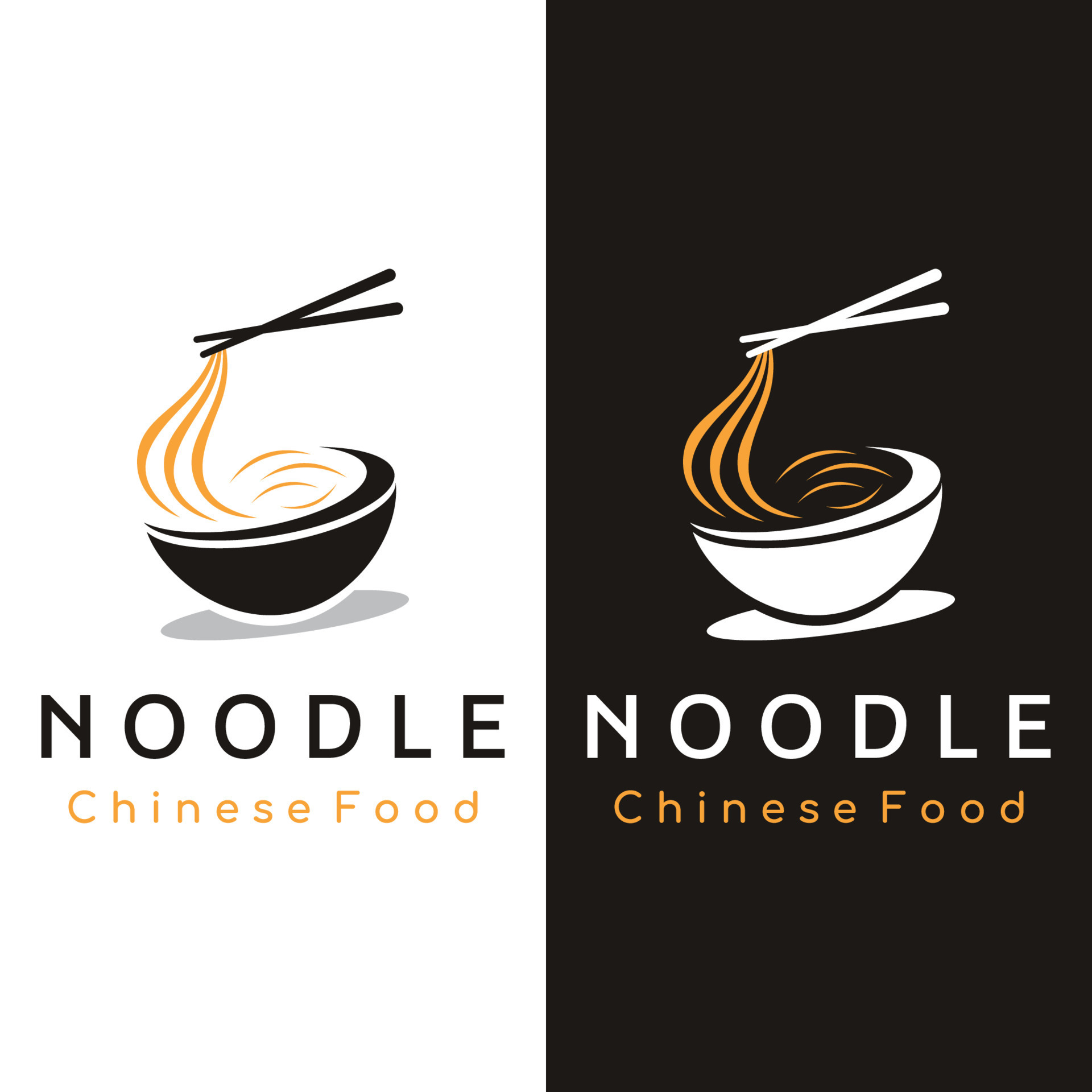 Logo design template for delicious chinese and japanese noodle soup and