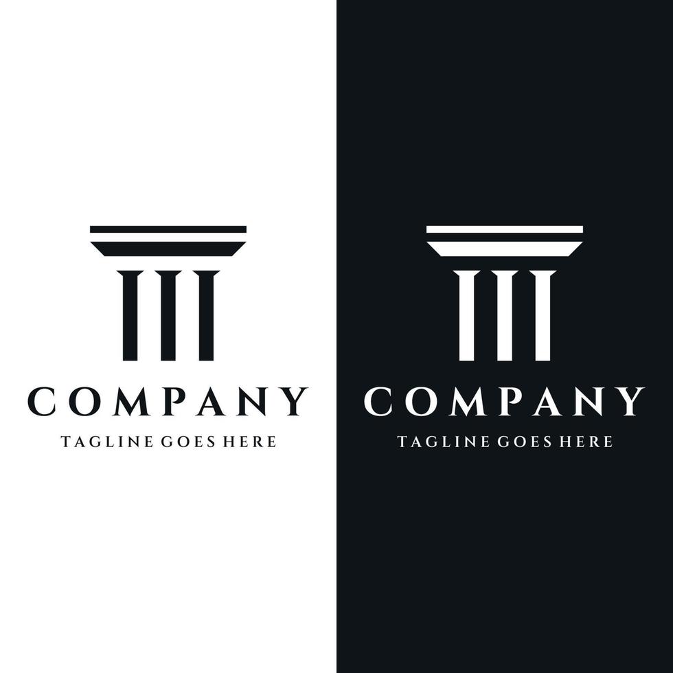 Ancient greek pillar or column building logo template design. Logos for business, lawyers, legal justice and building architects. vector