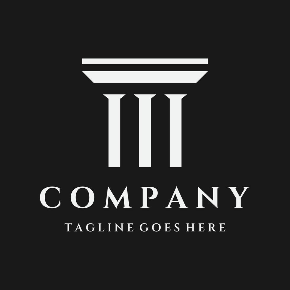 Ancient greek pillar or column building logo template design. Logos for business, lawyers, legal justice and building architects. vector