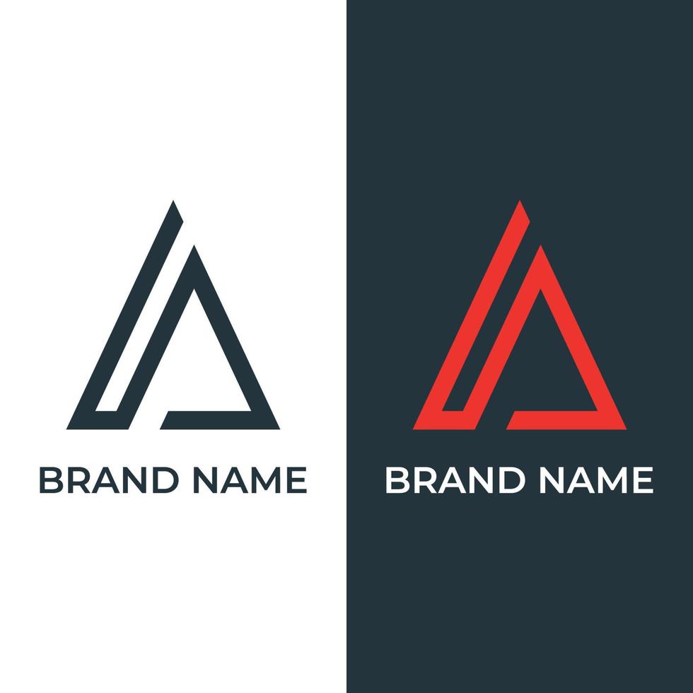 Creative abstract logo template design element initial letter A geometric or minimalist monogram with trendy style, modern font. Logo for business, business or identity card, branding and company. vector
