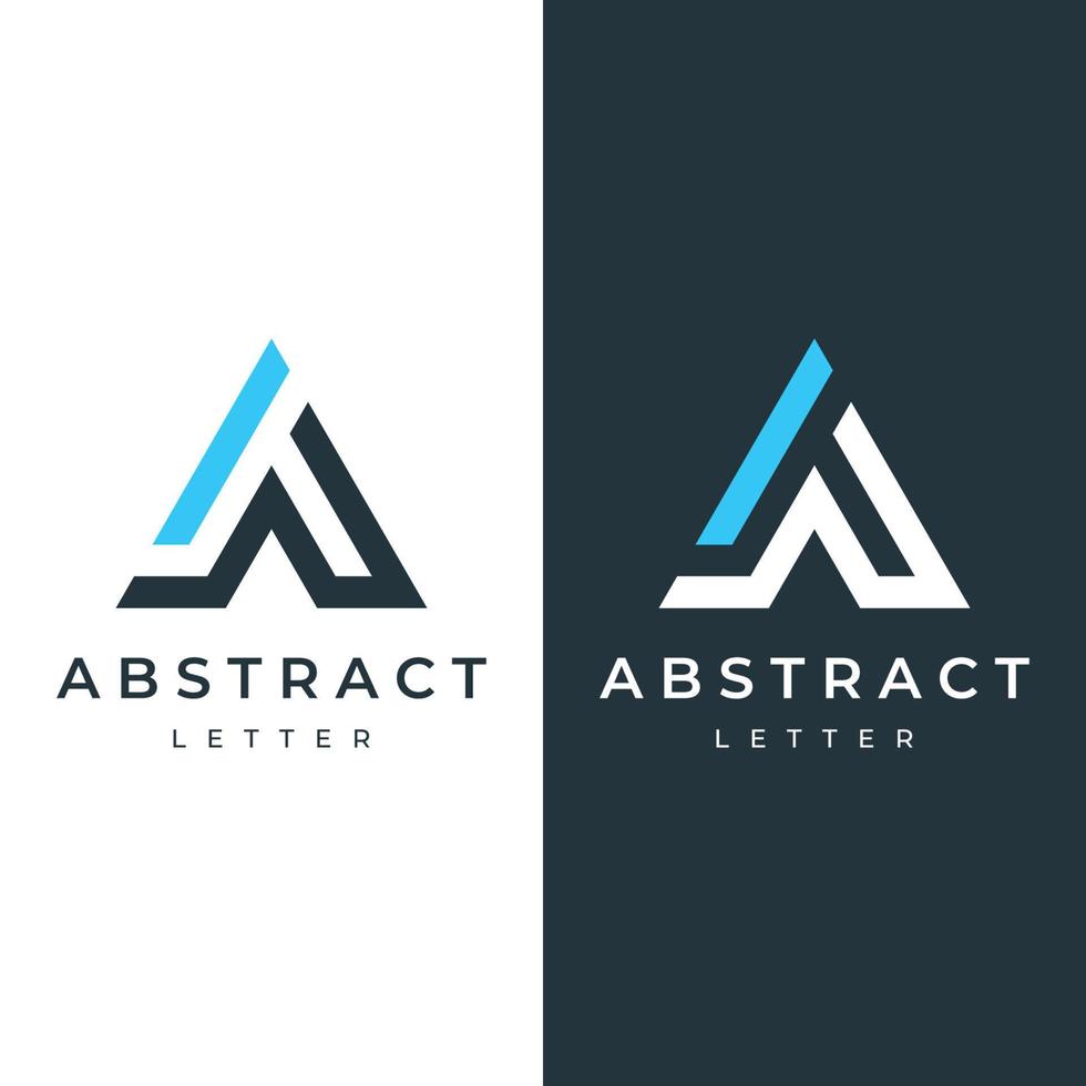 Creative abstract logo template design element initial letter A geometric or minimalist monogram with trendy style, modern font. Logo for business, business or identity card, branding and company. vector