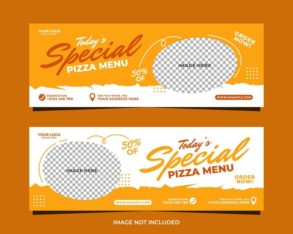 diseño de plantilla de banner de menú de pizza especial vector