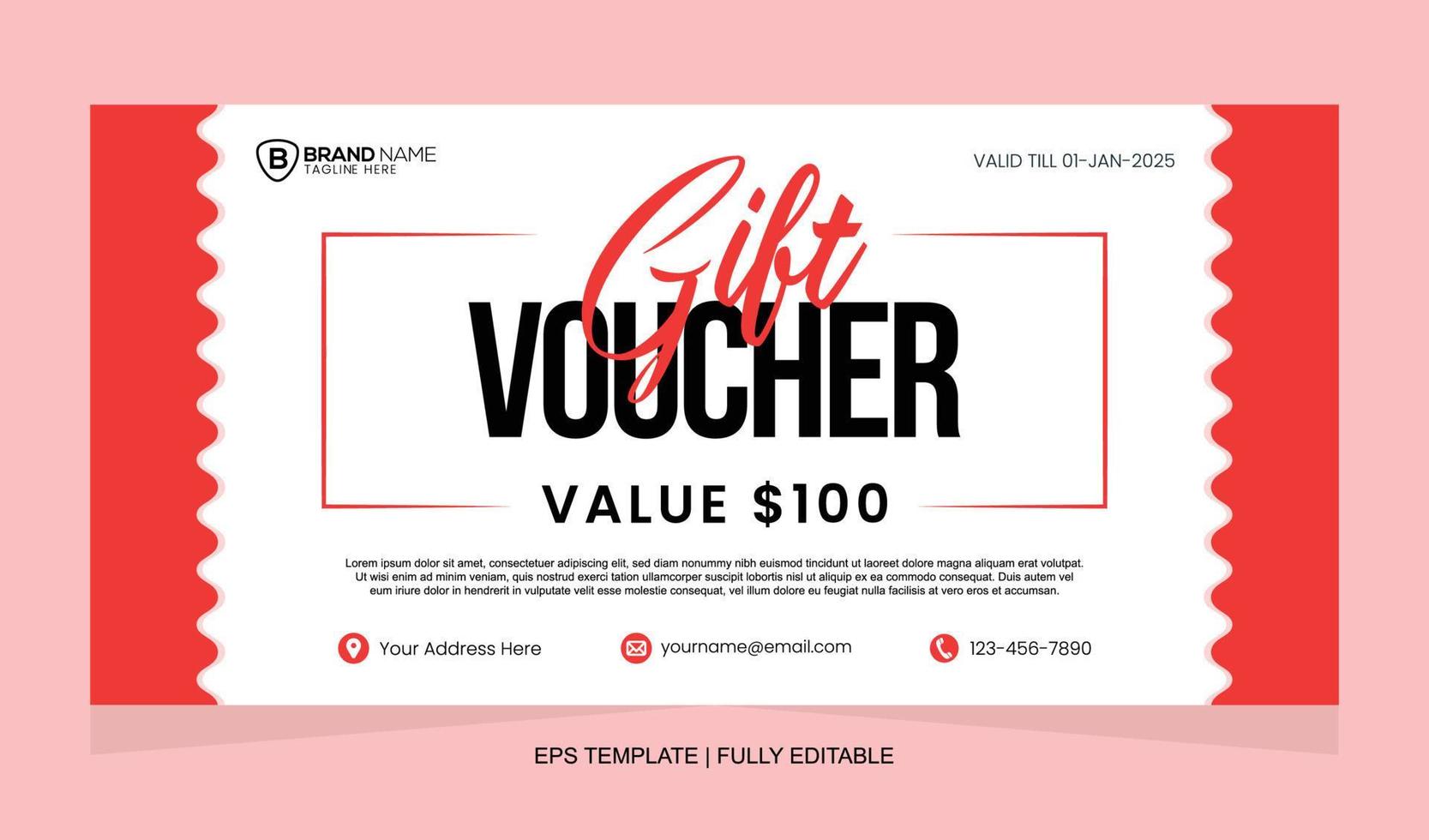 Vector Gift Voucher Design Template