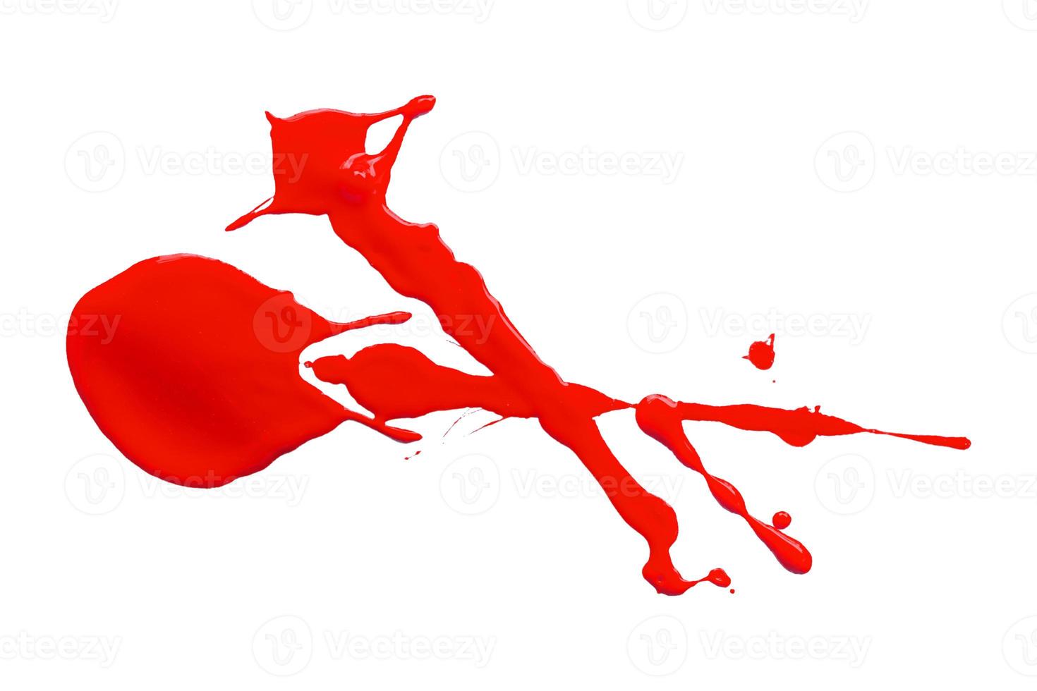 Red brush isolated on white background. Red watercolor photo