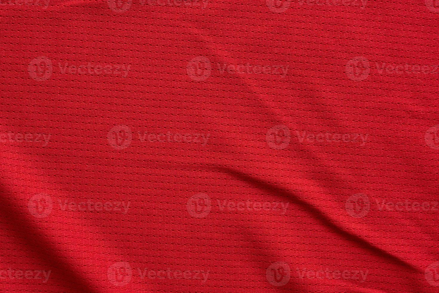 sports clothing fabric football jersey texture top view red color photo