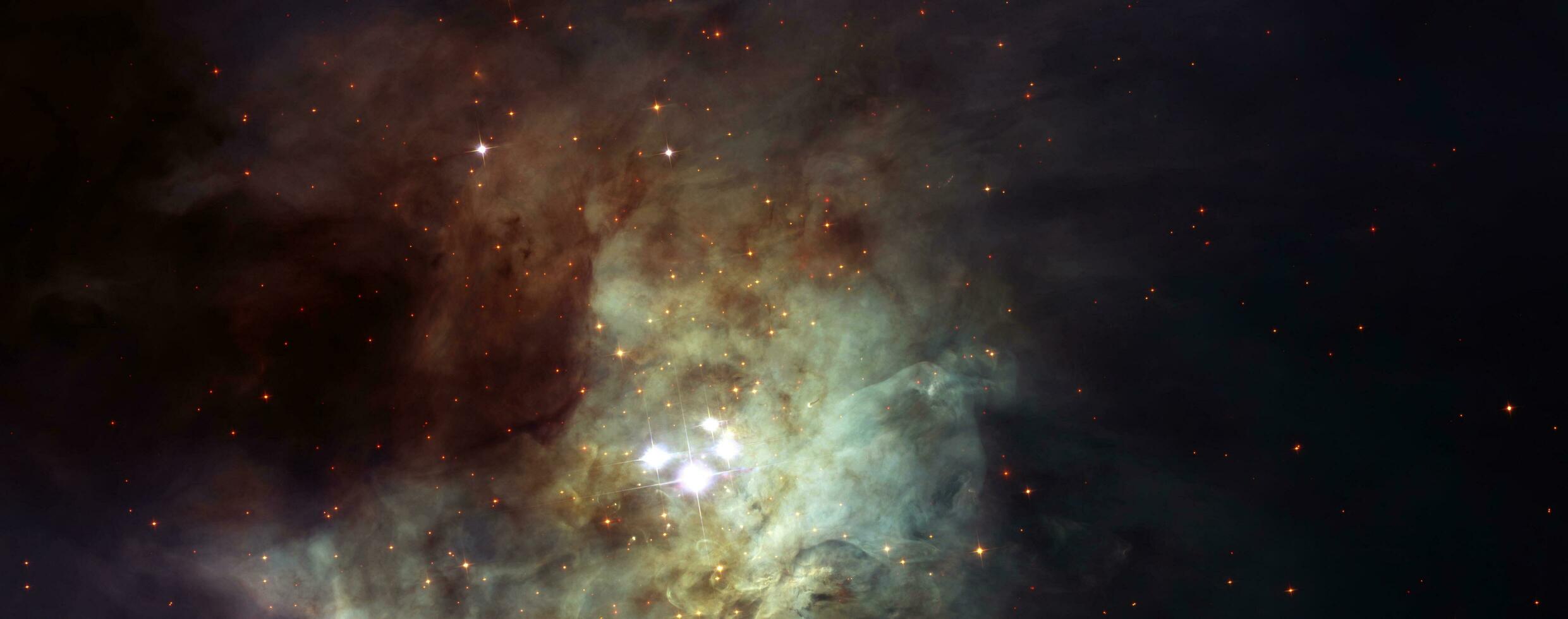 Space and glowing nebula background. Elements of this image furnished by NASA. photo