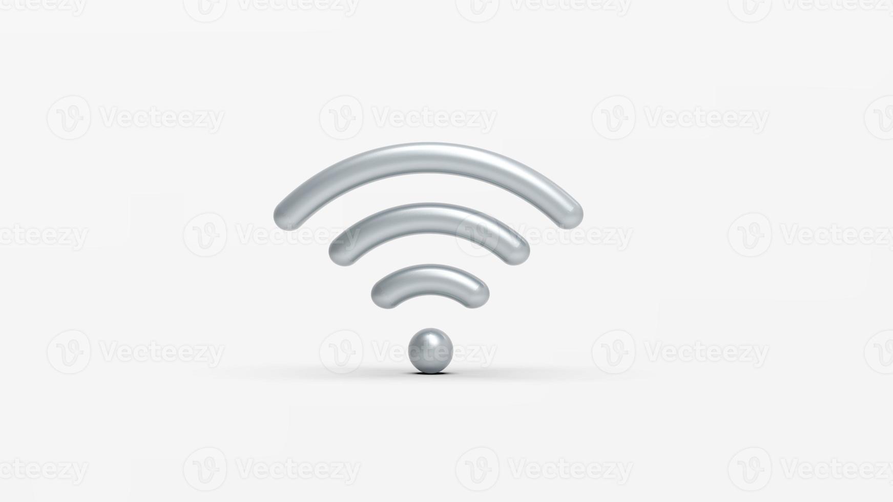 Wifi icon isolated on white background. 3D rendering. photo