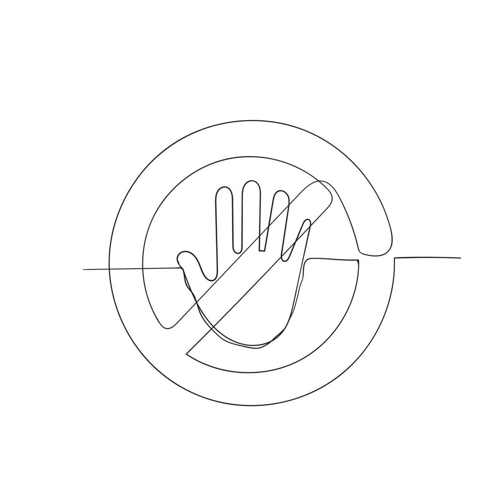 continuous line drawing stop sign illustration vector