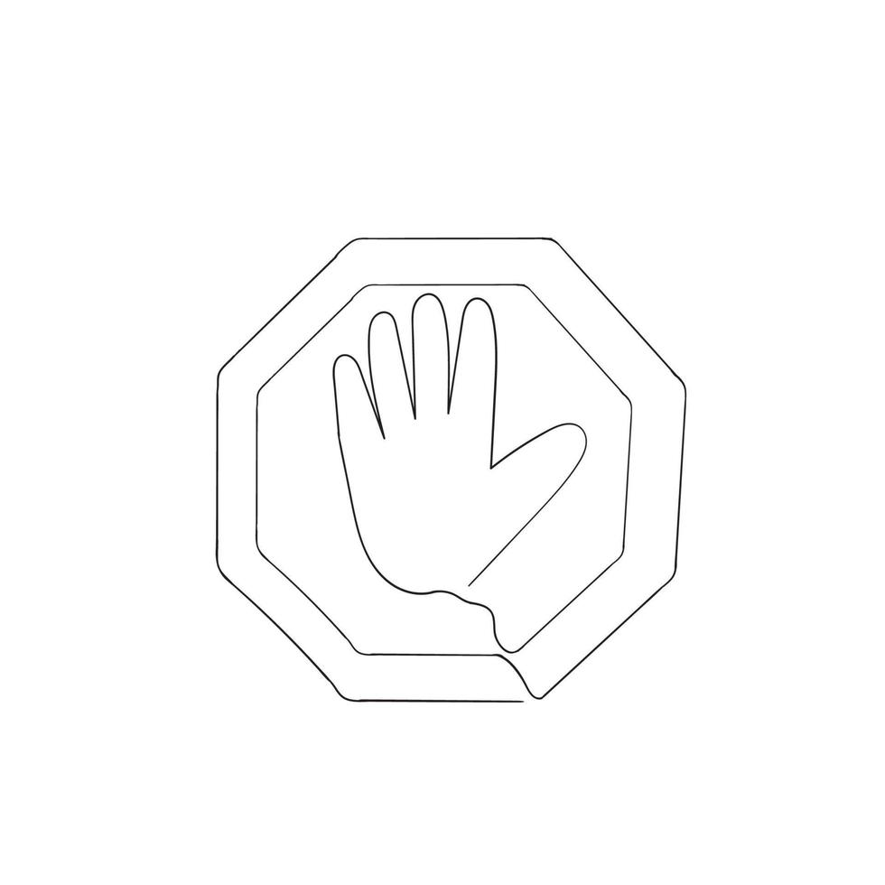 continuous line drawing stop sign illustration vector