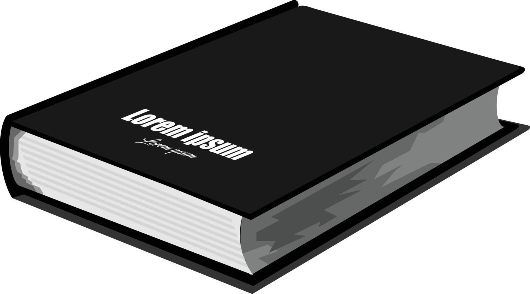 Closed book with black cove vector
