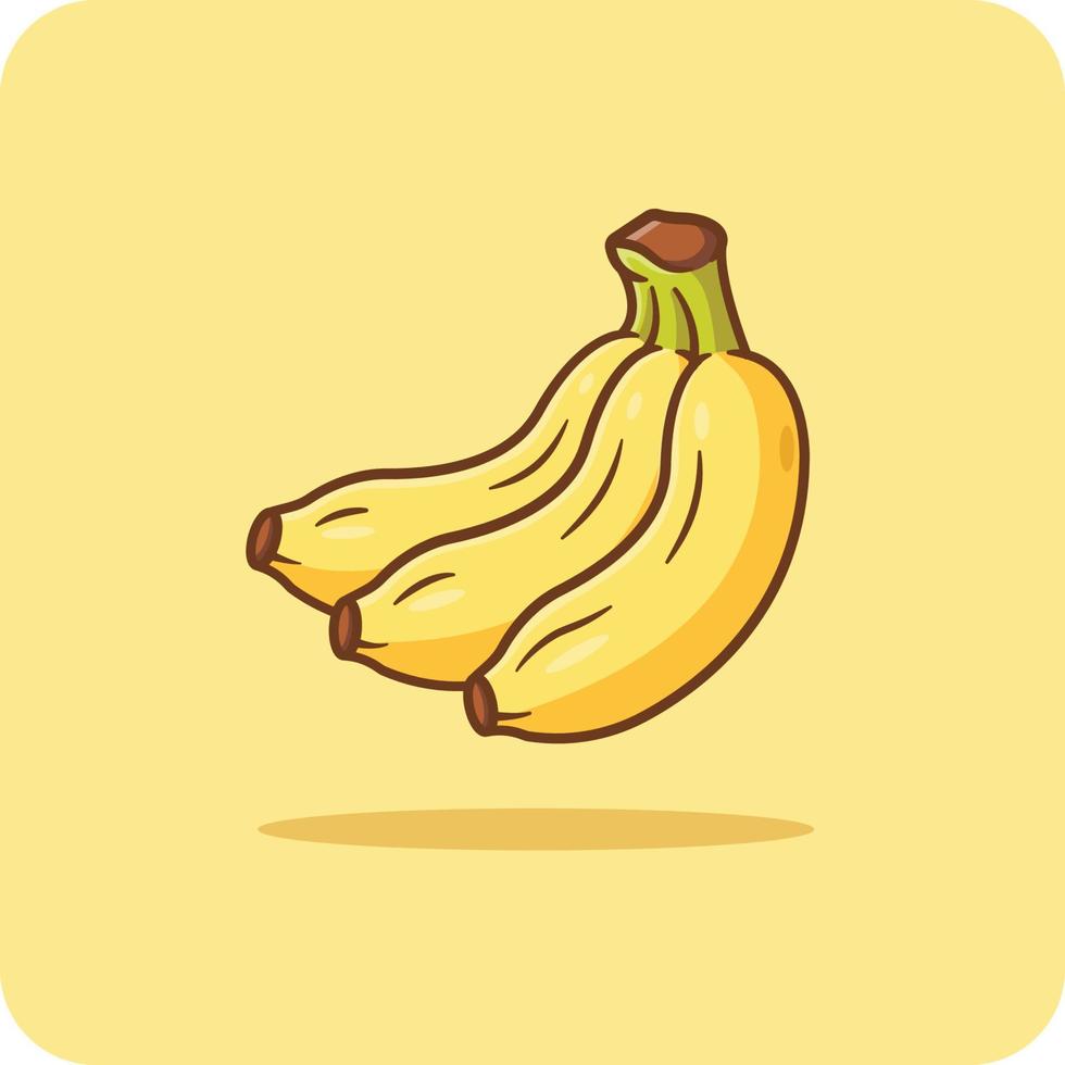 racimo de plátanos fruta, color amarillo. vector