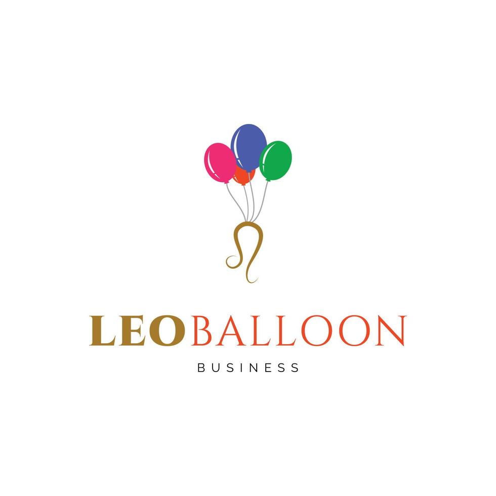 Leo Zodiac with Balloon Icon Logo Design Template vector