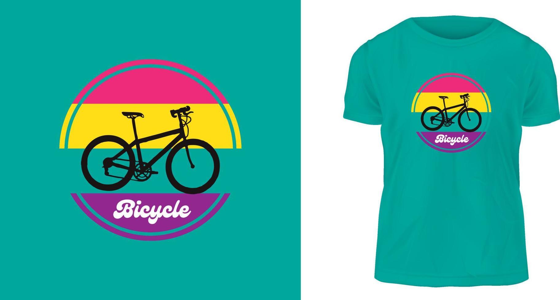 t shirt design concept, bicycle vector