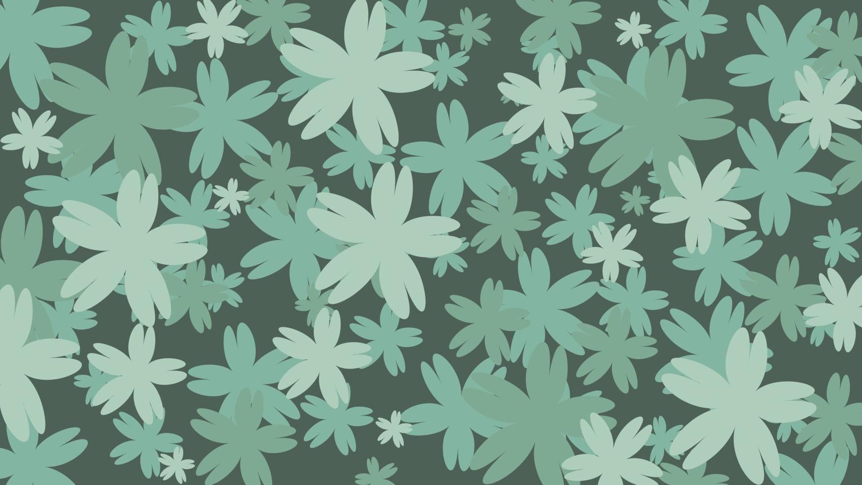 patrón floral vectorial aislado sobre un fondo verde oscuro vector