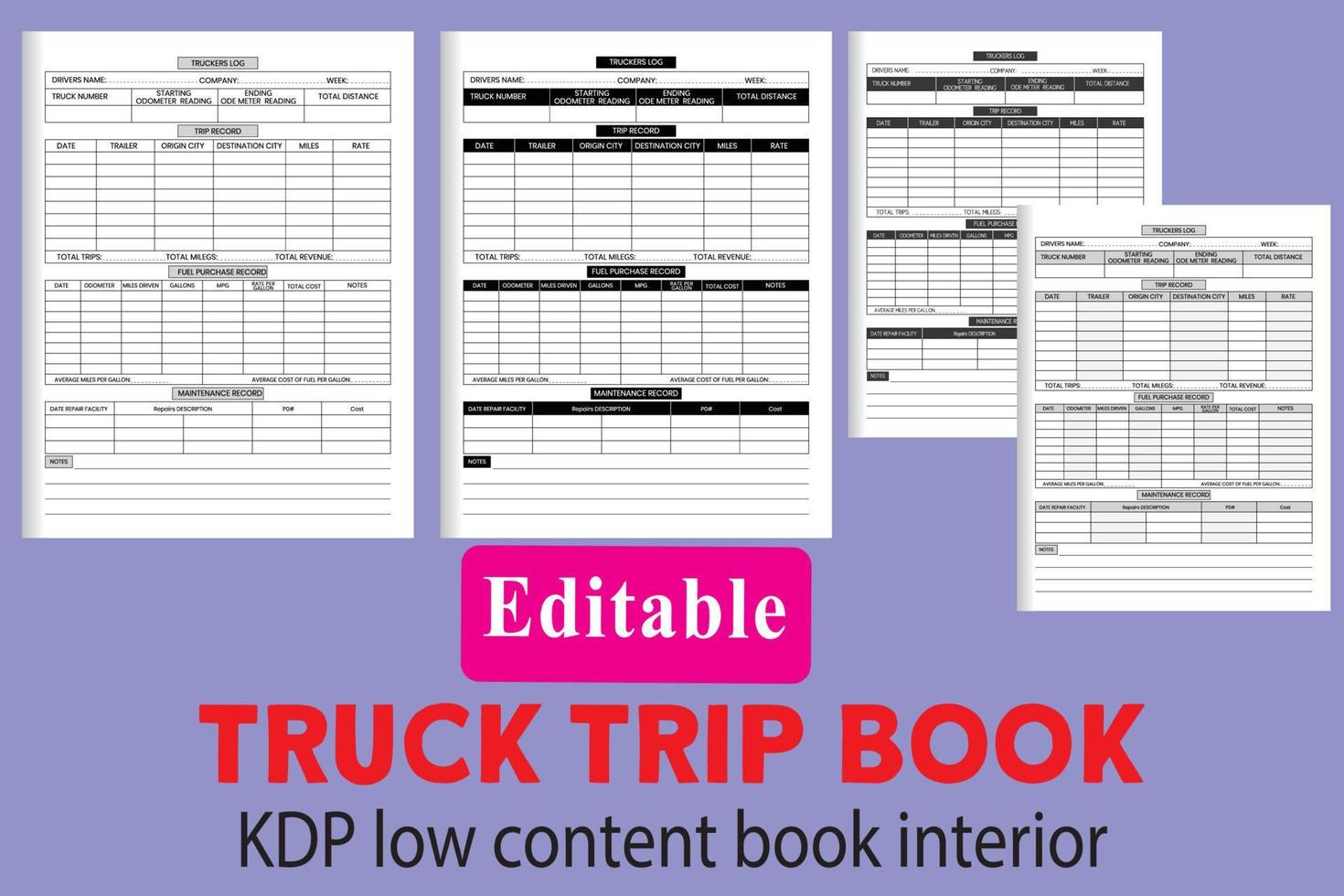 TRUCK TRIP BOOK. The driver's daily log book contains log completion instructions to reduce the likelihood. If you are searching for the best shift log and mileage book for truck drivers, vector