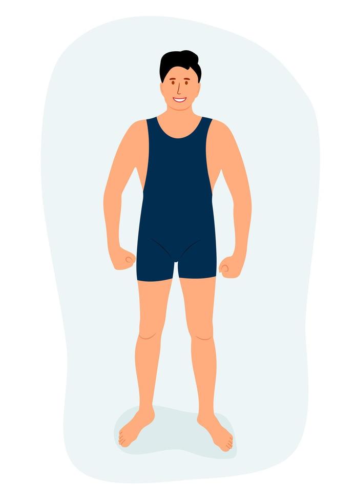 silueta de un luchador, figura de un atleta masculino. lucha grecorromana, estilo libre, lucha clásica. vector